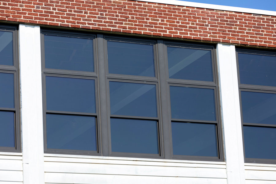 Dark Bronze Double-hung Commerical Windows